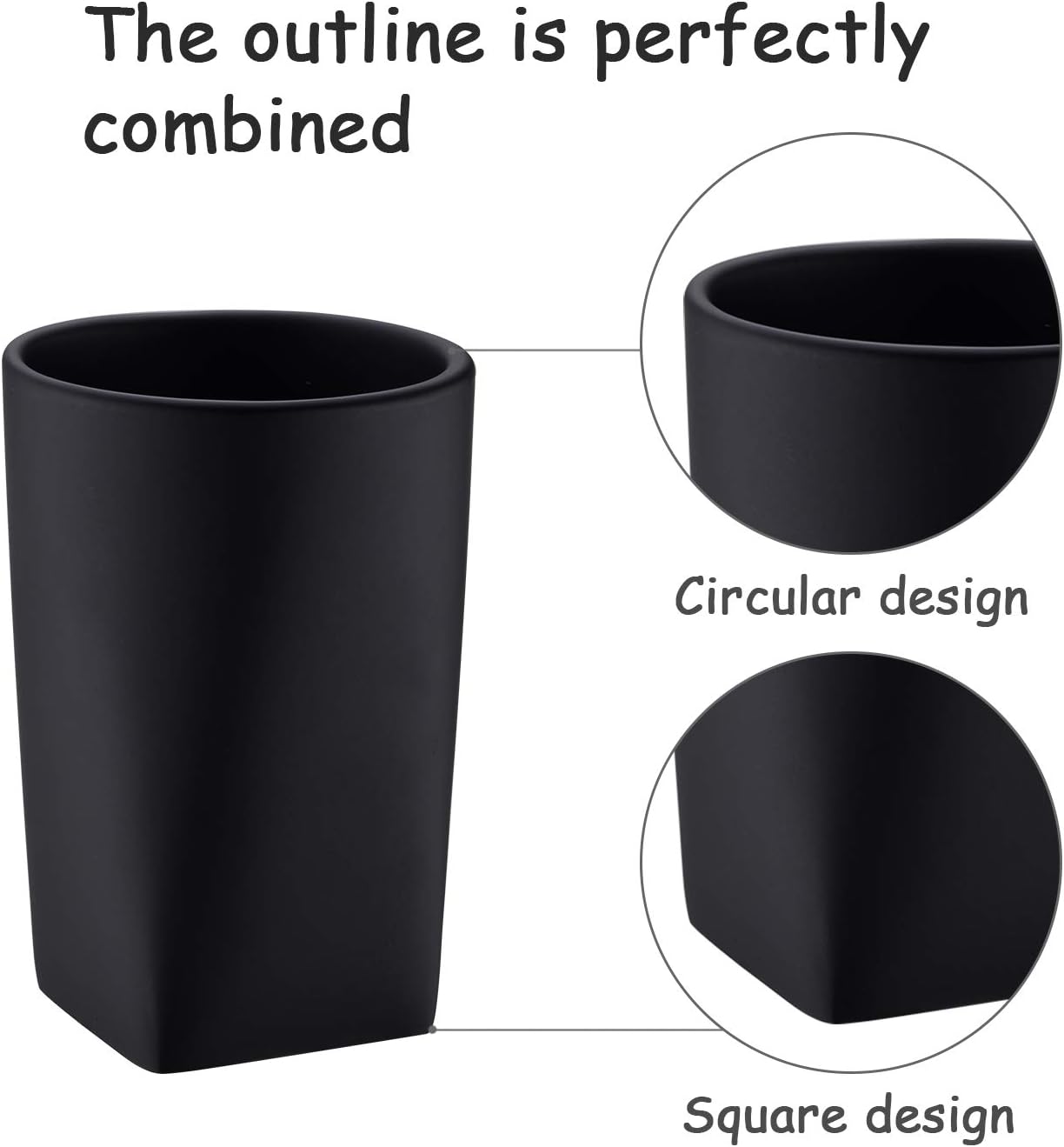 Modern Resin Bath Tumbler Holder in Matte Black Design