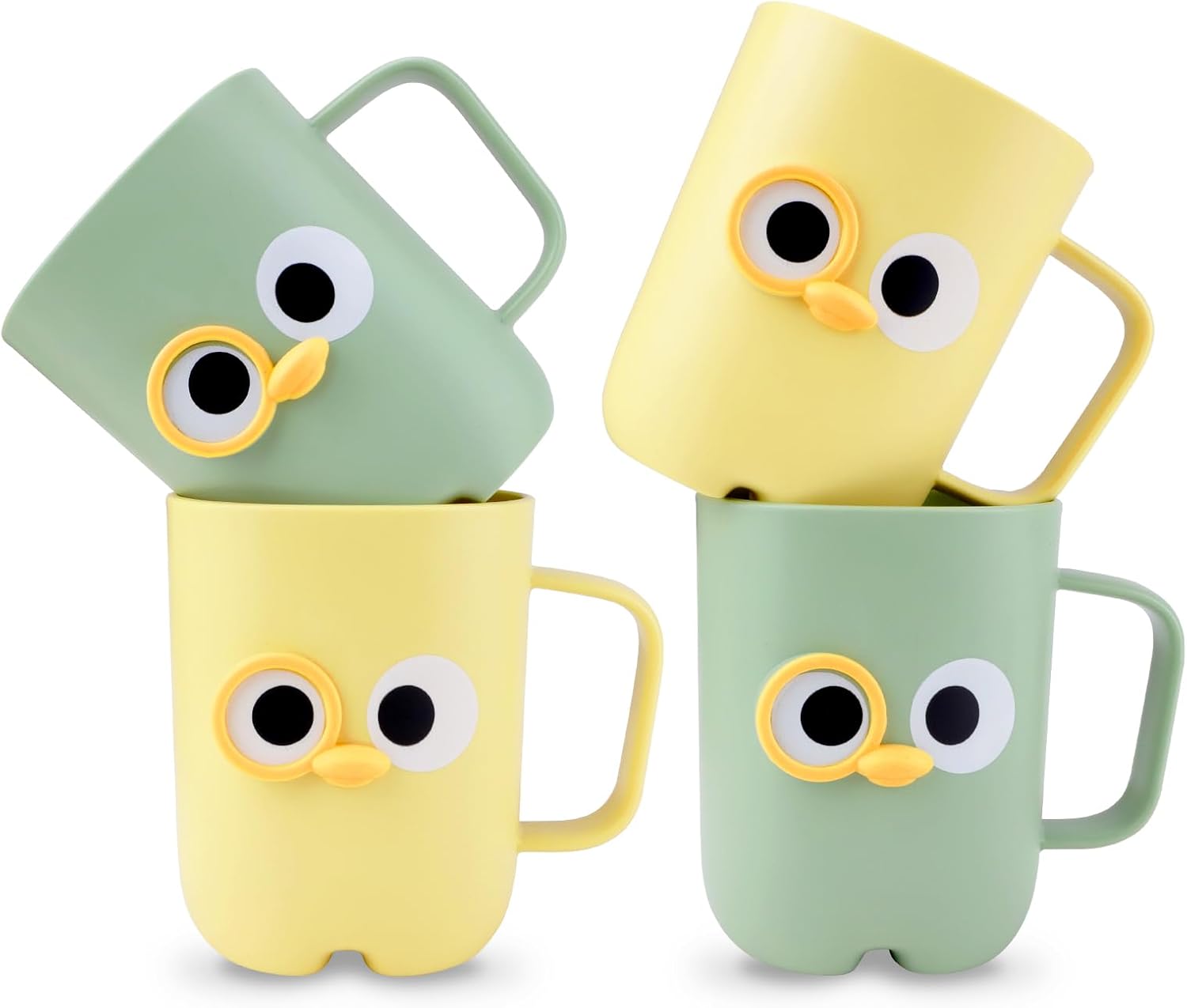 4-Piece Eco-Friendly cartoon Toothbrush Holders for Kids and Adults