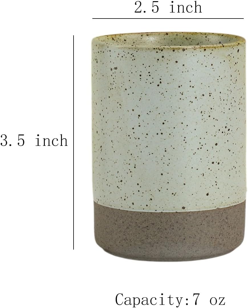 2-Pack Vintage ceramic mouthwash cups