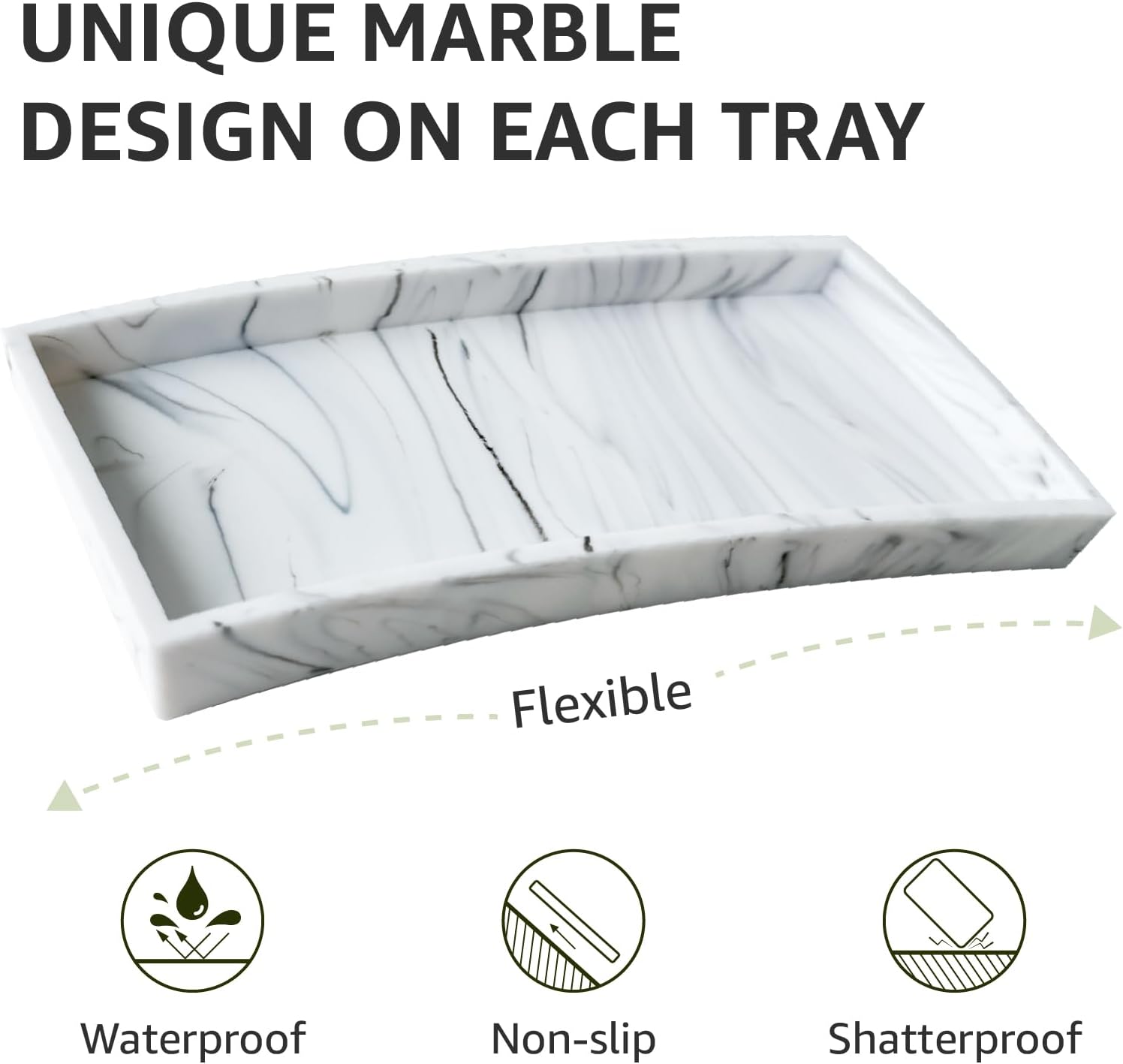 Lejourenor Marble Vanity Tray - 79 Inch Organizer