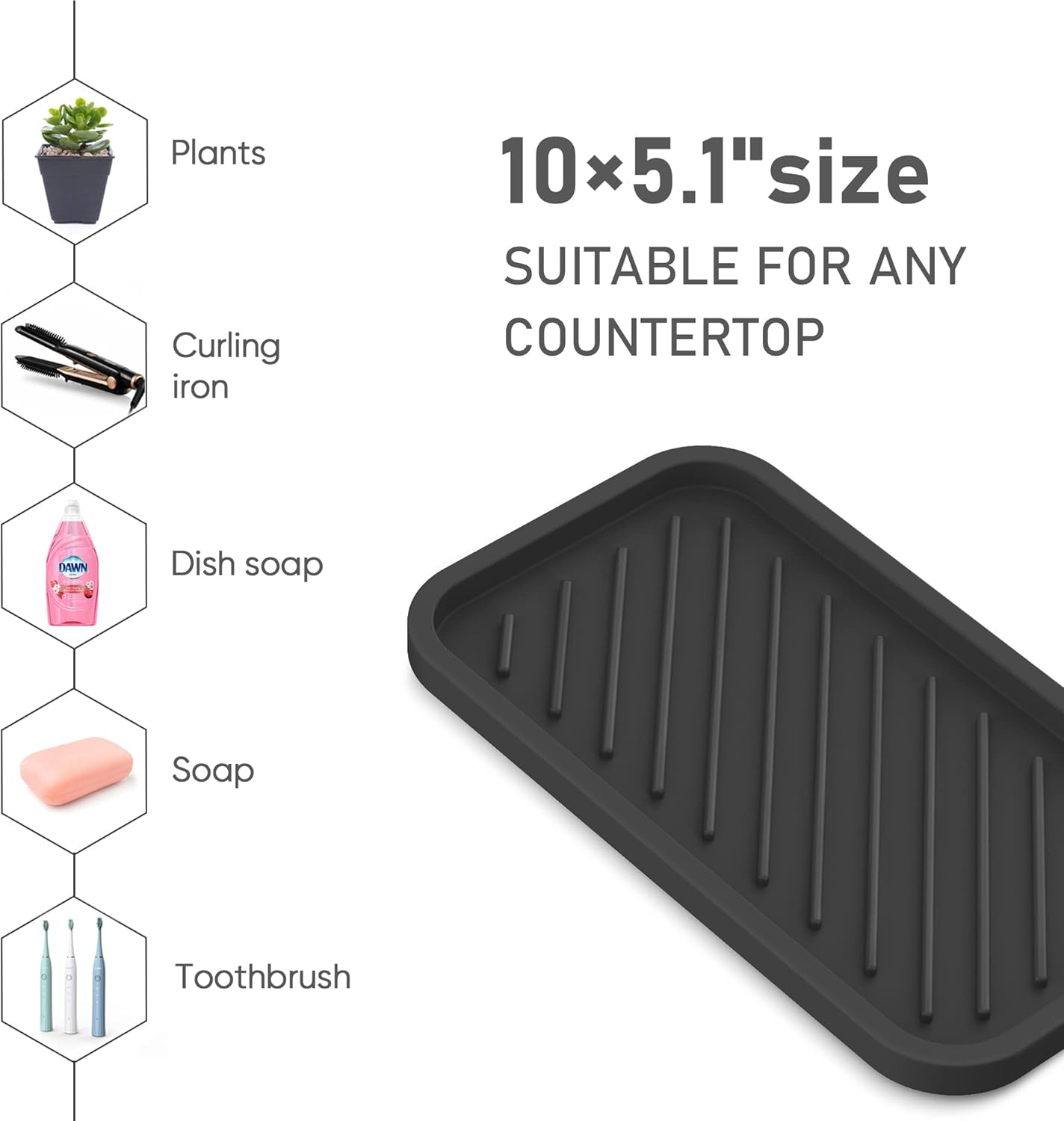 EG-SIPRO Silicone Sponge Holder Kitchen Sink Organizer Tray