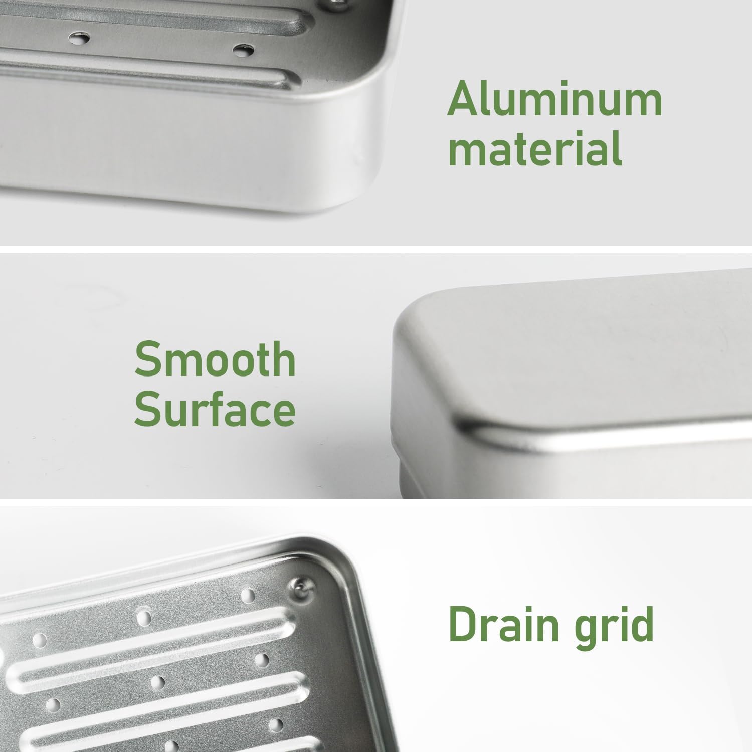 Two-Piece Aluminum Travel Soap Containers with Lid