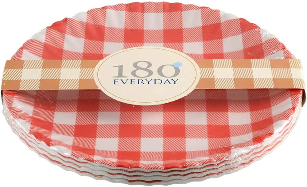 Durable Gingham Plates Set