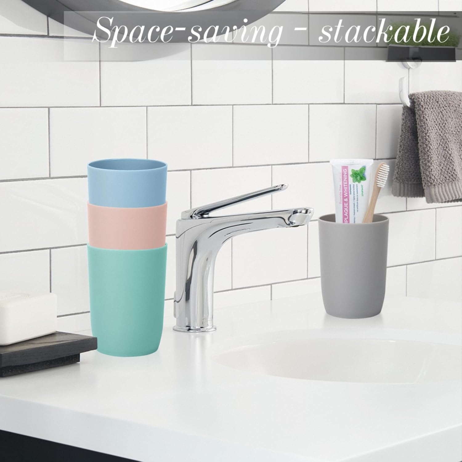 Stackable Toothbrush Cups Set of 4