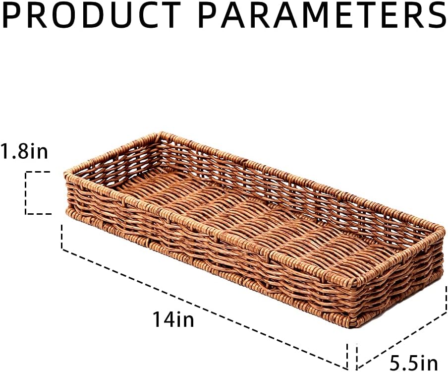 Rattan Bathroom Tray for Storage Decor