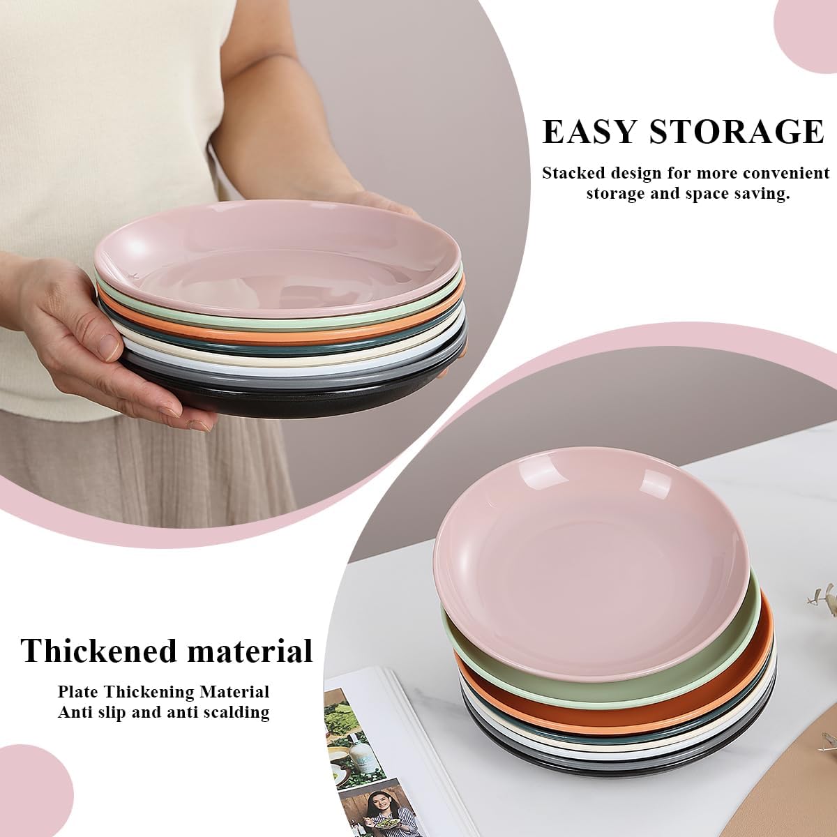 Evanda Plastic Plates Set of 8 - 78-inch