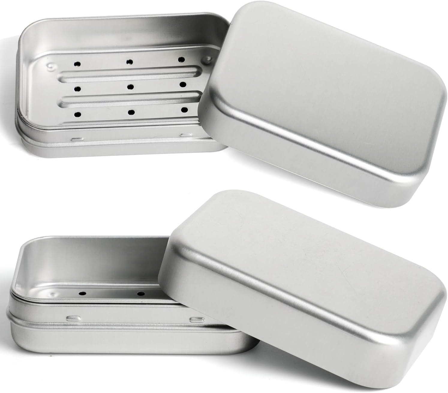 Two-Piece Aluminum Travel Soap Containers with Lid