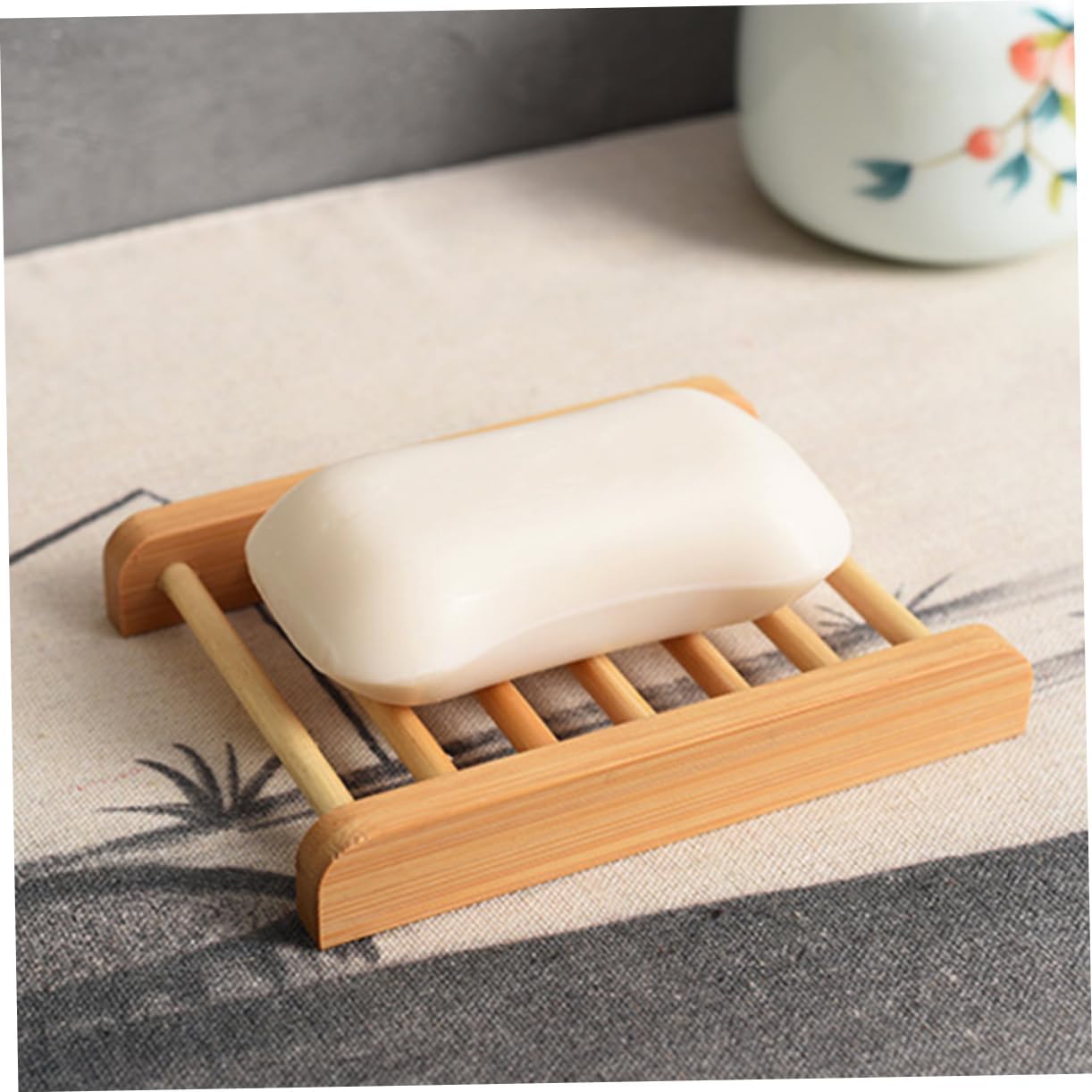 HEALLILY Wooden Soap Rack Elegant Draining Design for Bathroom Countertop Use