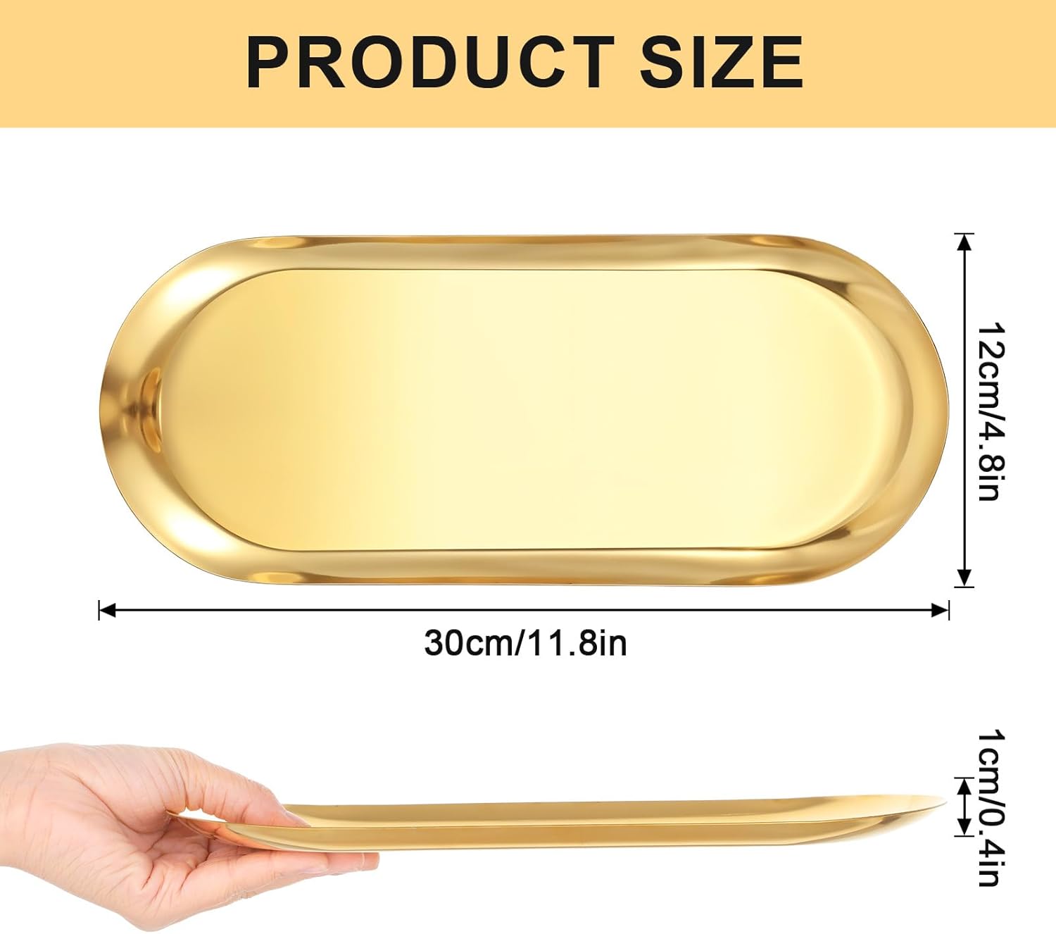 Bath Kitchen Essentials 4-Piece Gold Vanity Tray Set