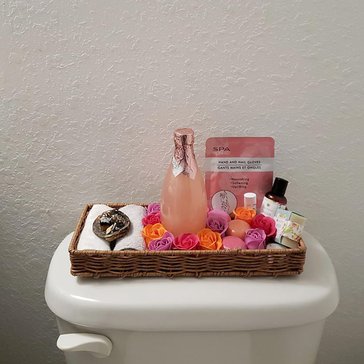 Rattan Bathroom Tray for Storage Decor