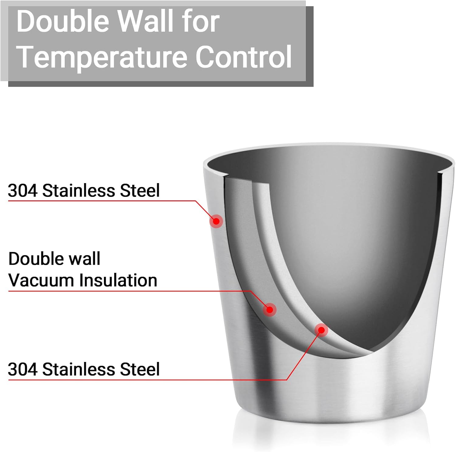 Beasea Stainless Steel Cups Double-Insulated Stackable 6oz x4