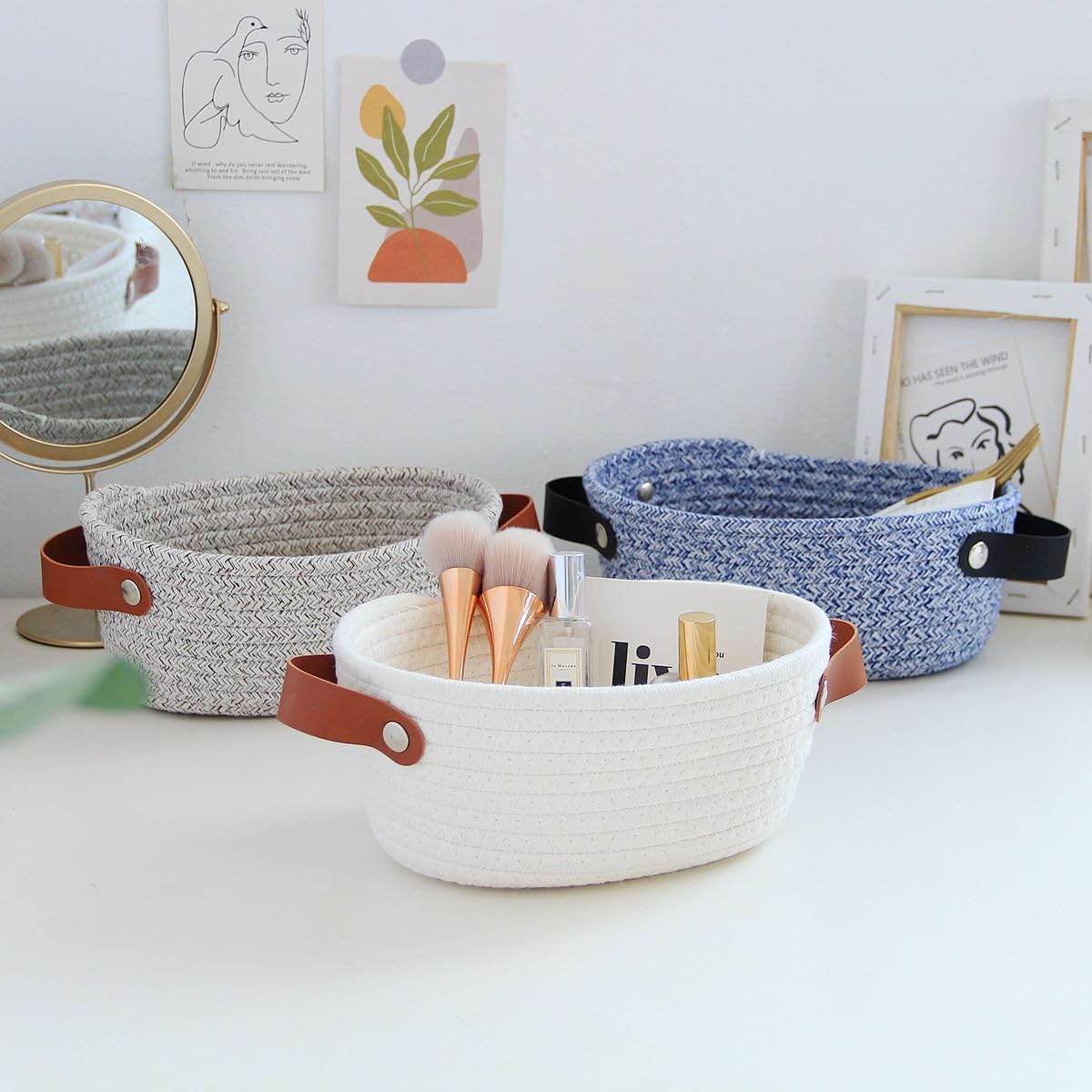 Versatile Woven Basket for Bathroom Storage