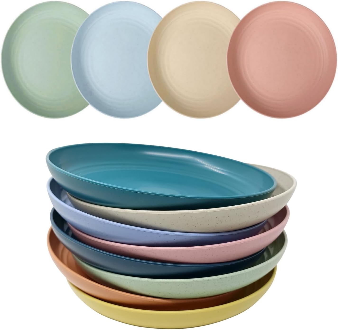 WANBY Lightweight Wheat Straw Dinner Plates Set