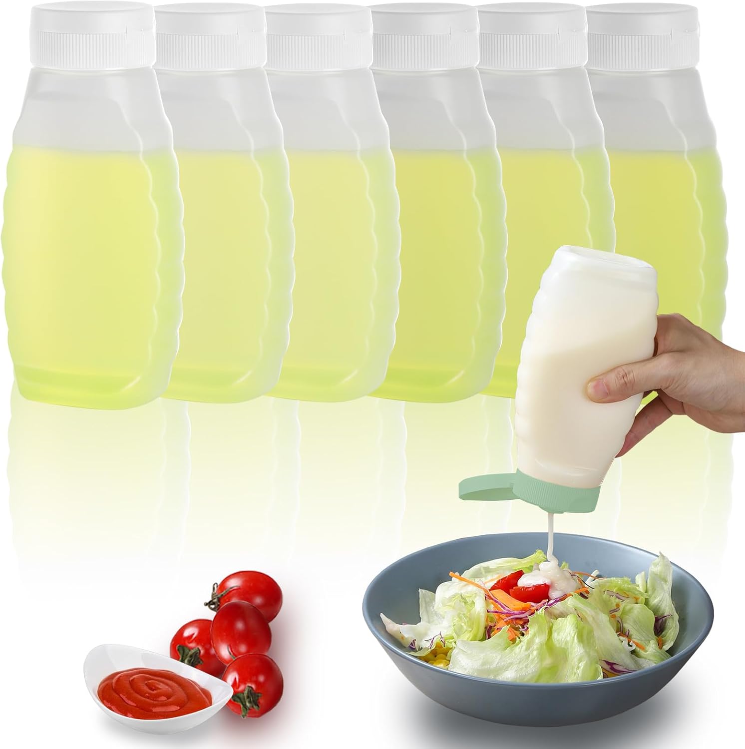 RAMFIYN 6-Pack Condiment Squeeze Bottles