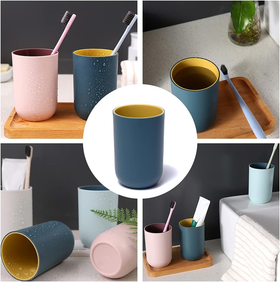 4PCS Bathroom Tumbler Toothbrush Cup Holder Durable Eco-Friendly