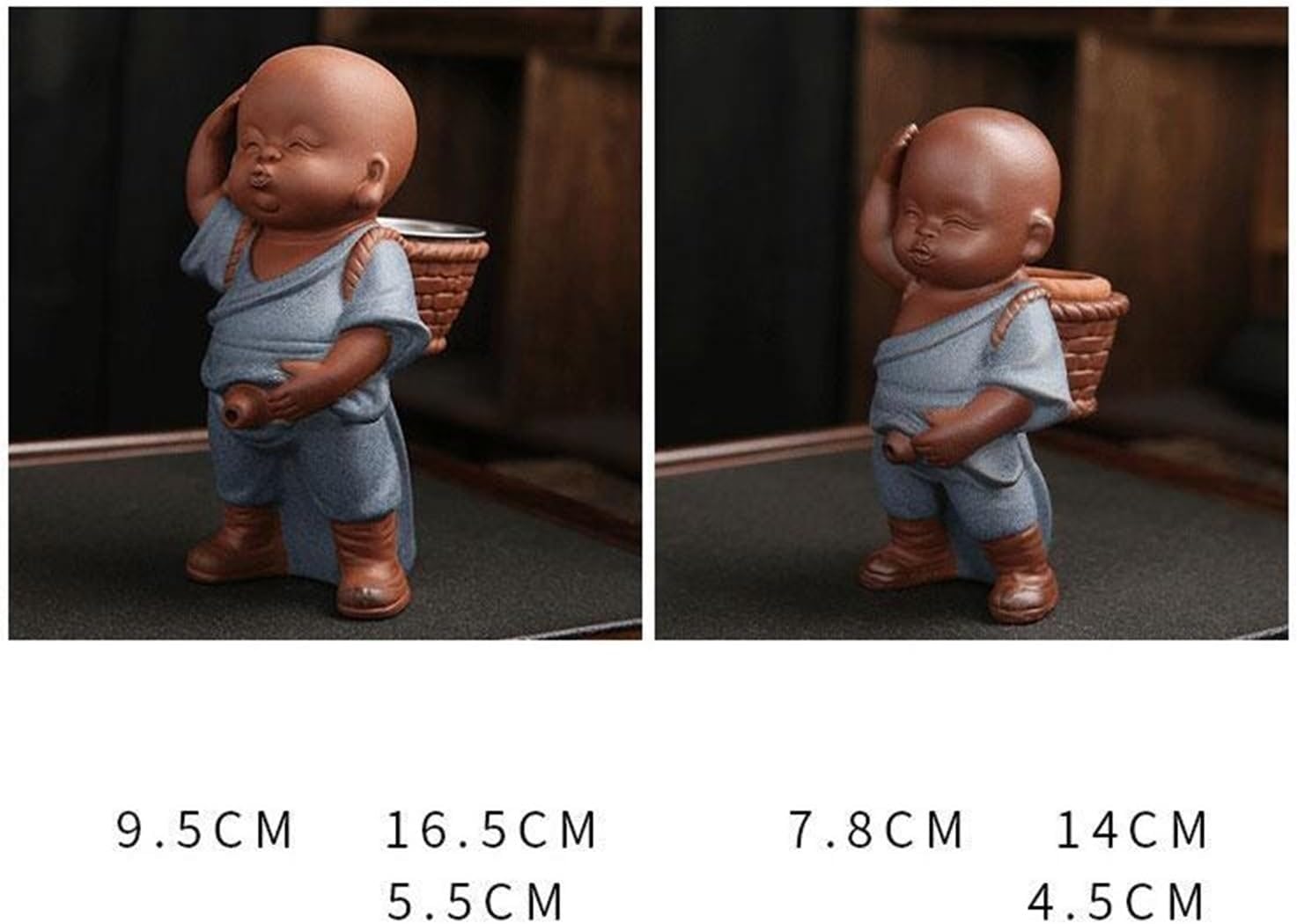 Chinese Folk Art Teap pot Ornament Little Monk Yixing Spray Teapot