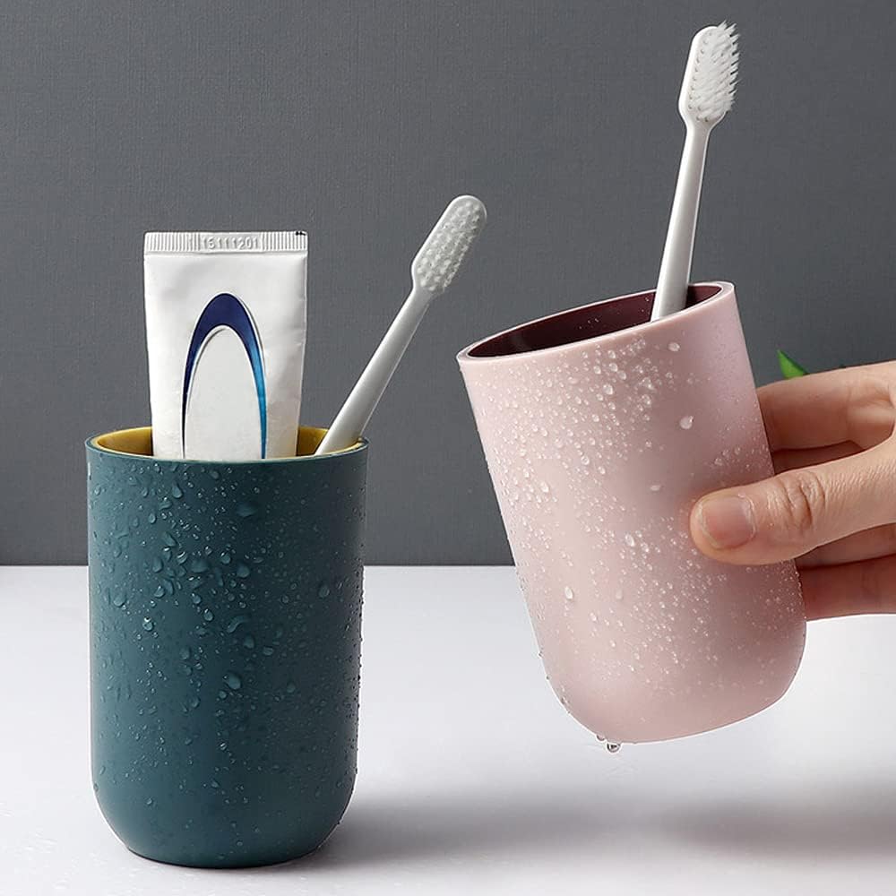 4PCS Bathroom Tumbler Toothbrush Cup Holder Durable Eco-Friendly