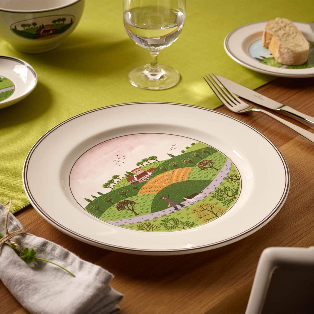 Villeroy Boch Design Naif Hunter Dog Dinner Plate Premium Porcelain 105-Inch