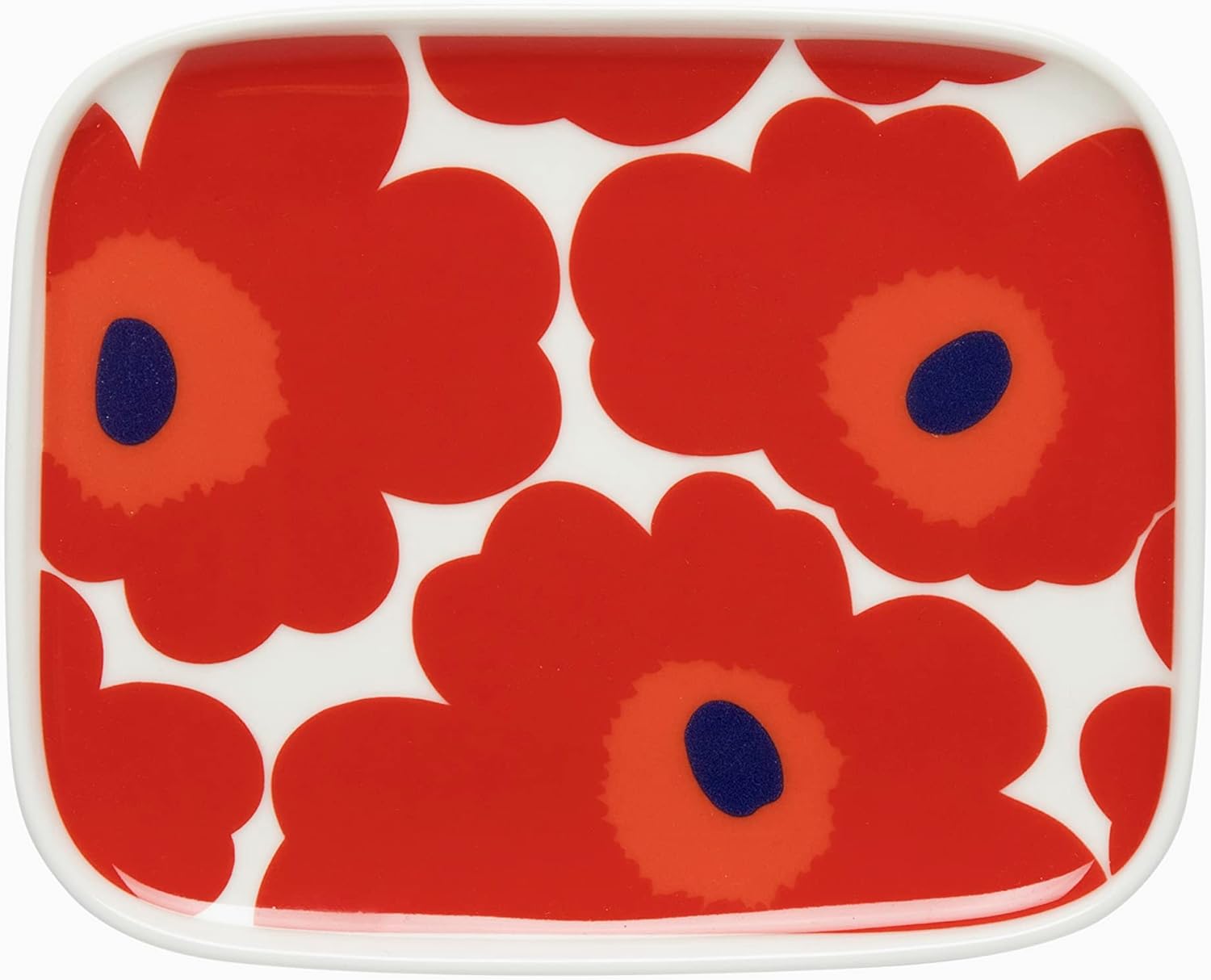 Unikko Oiva Stoneware Plate - Red White 6 in x 5 in