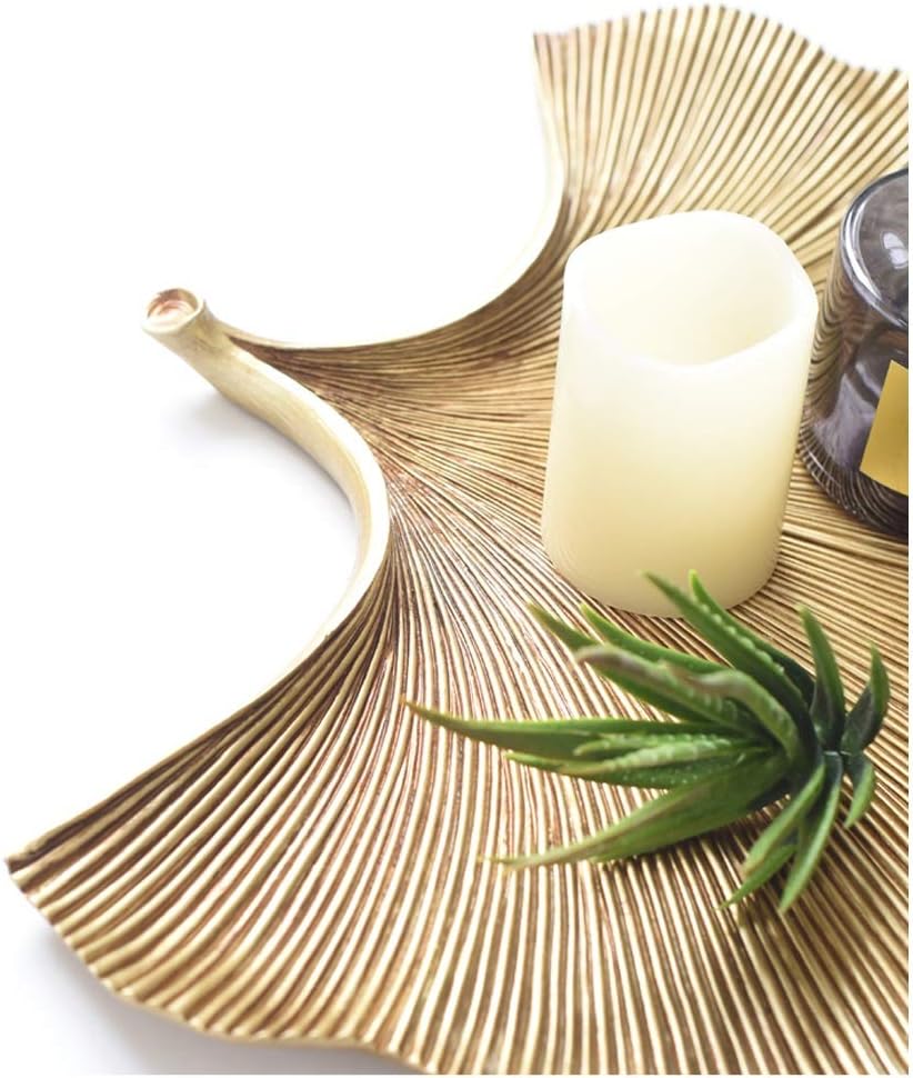 JAJKAFCL Gold Leaf Key Bowl Decor