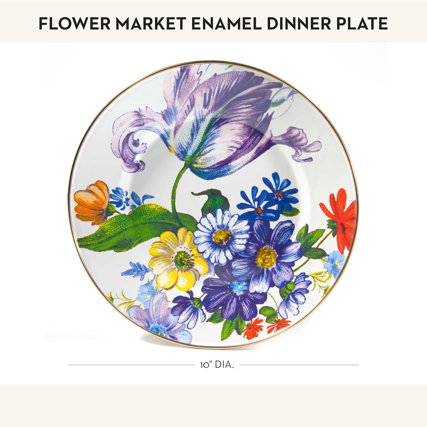 Stunning Enamel Dinner Plate