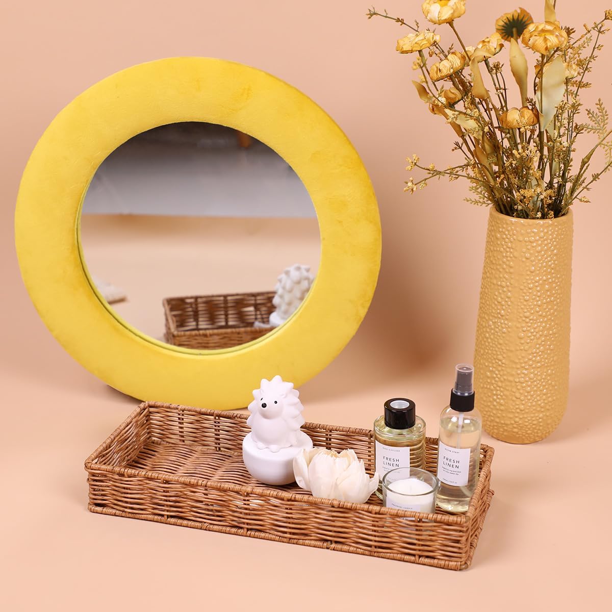 Rattan Bathroom Tray for Storage Decor