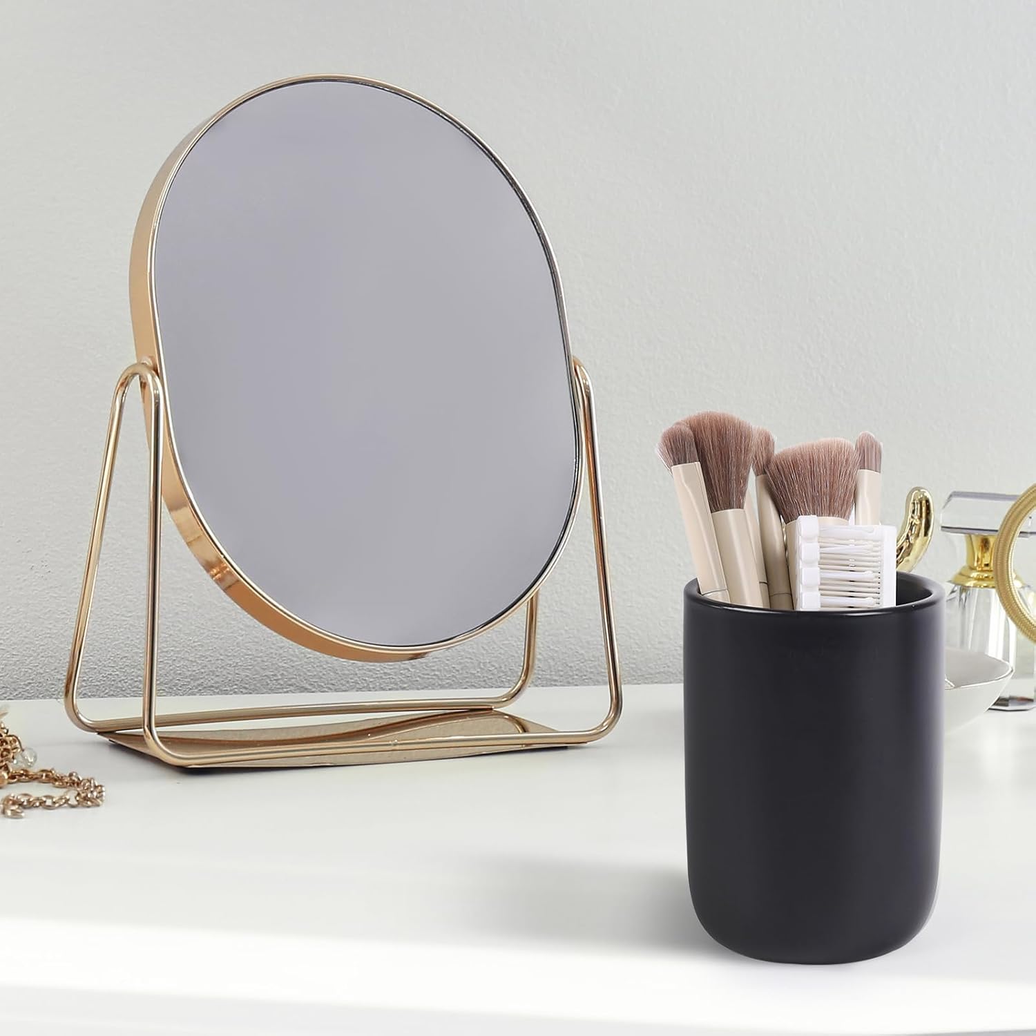 BosilunLife 12oz Ceramic Toothbrush Holder Durable Stylish for BATH