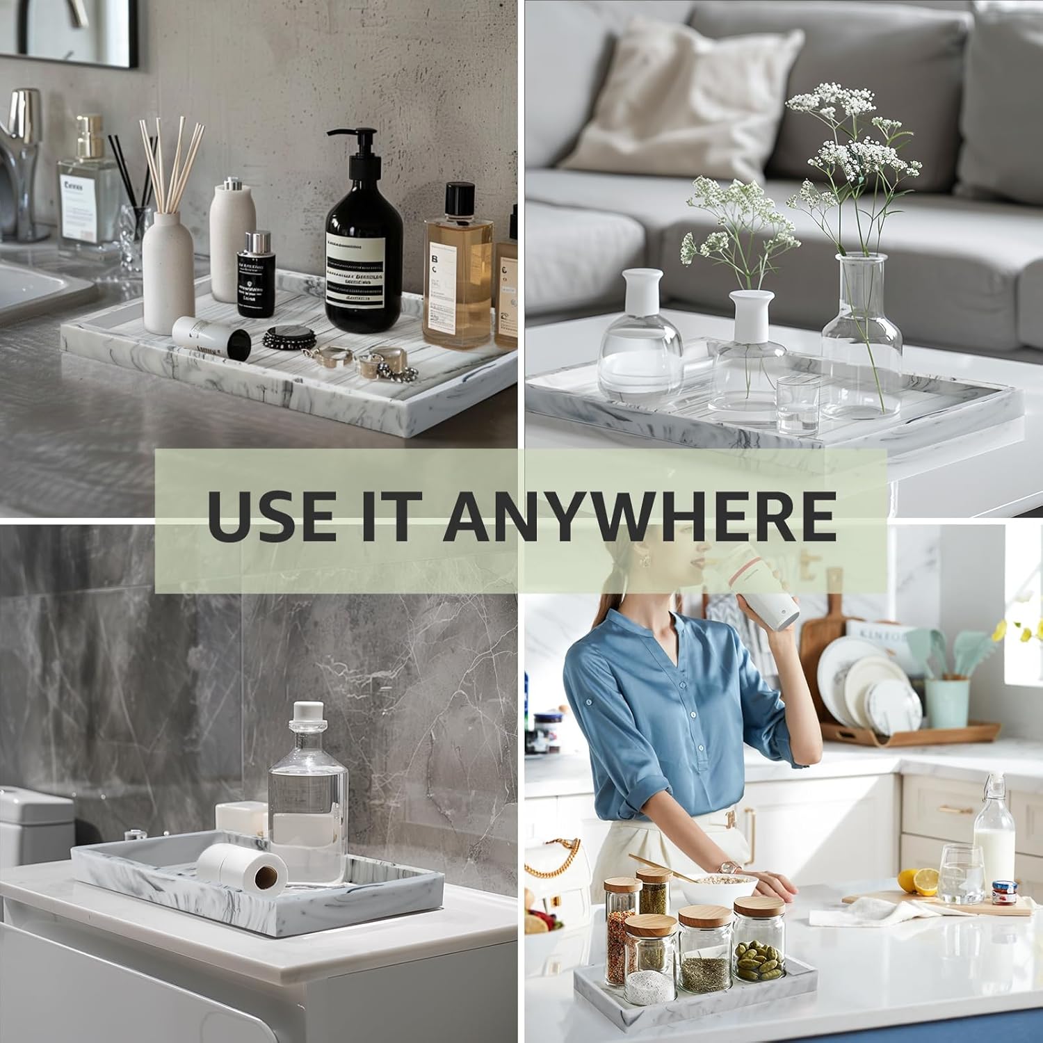 Lejourenor Marble Vanity Tray - 79 Inch Organizer