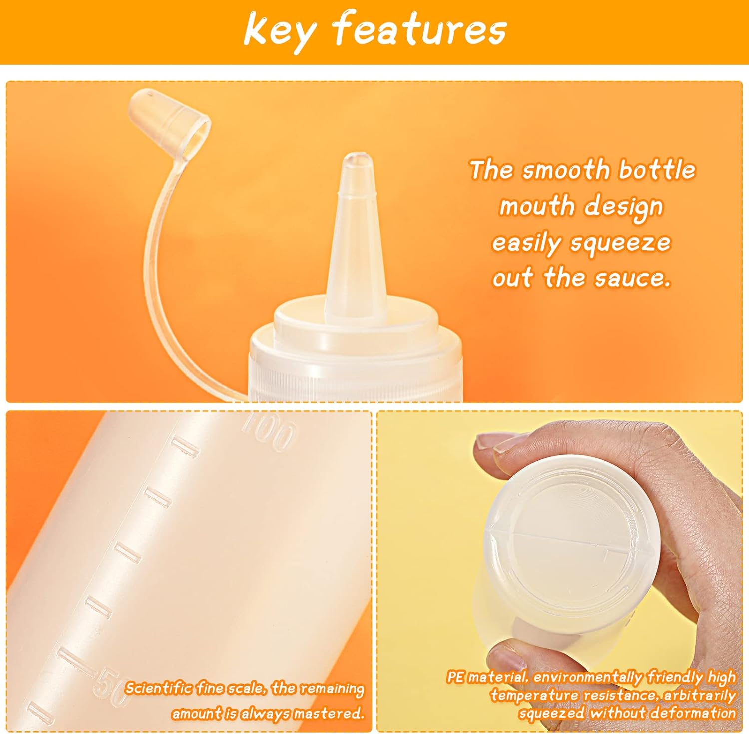 Perfect for Cooking 60pcs 4oz Squeeze Bottles Set