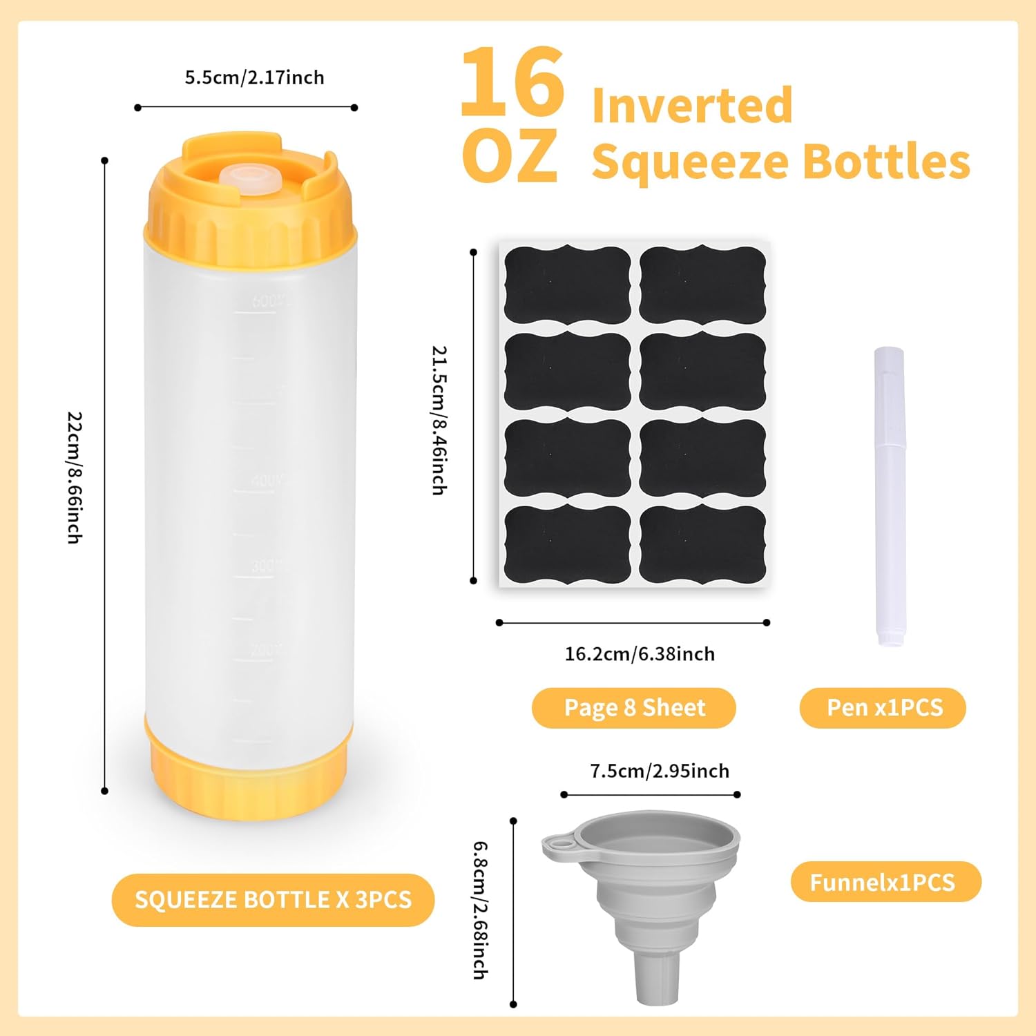 3PCS Squeeze Condiment Bottles