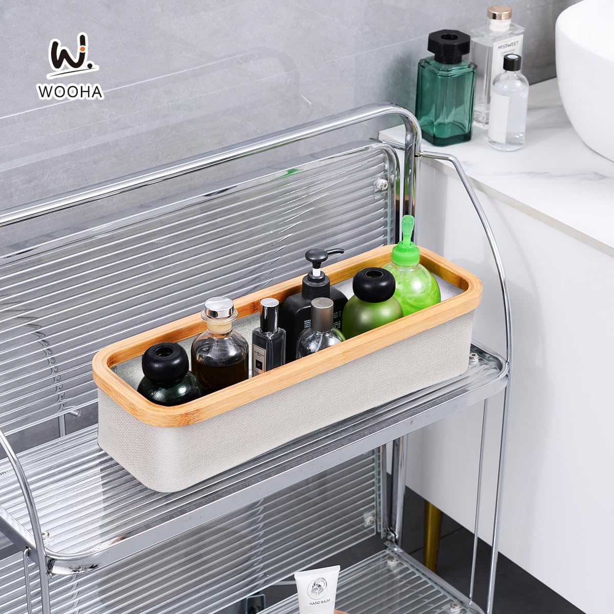 Bamboo Collapsible Toiletry Organizer - Compact Storage Solution
