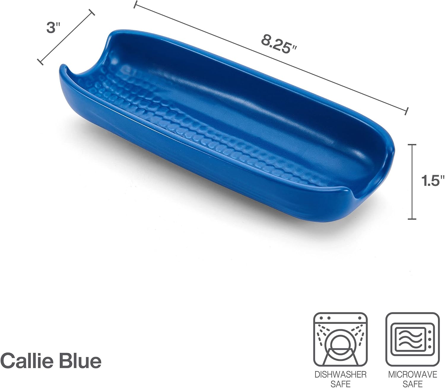 Pfaltzgraff Callie Stoneware Corn Dishes Set of 4 Blue Handles