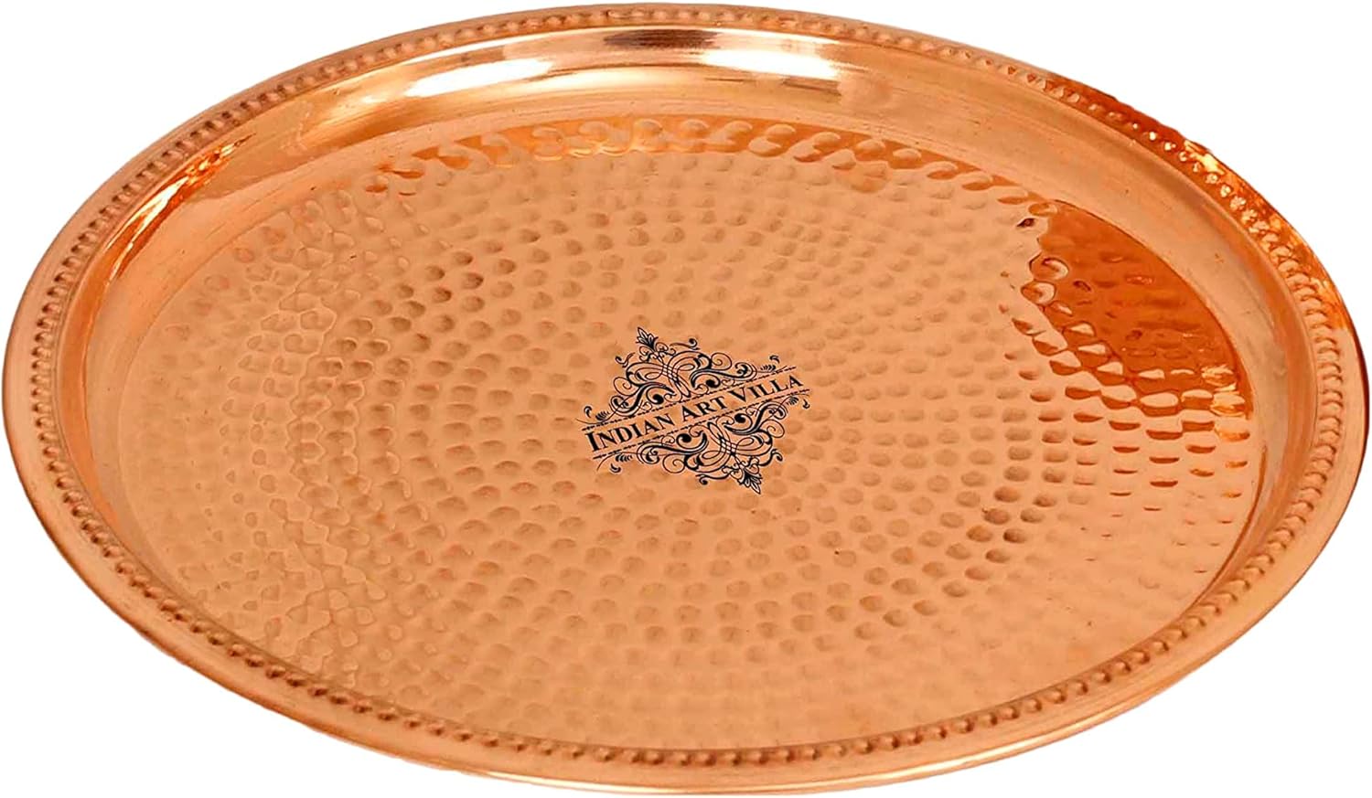 Indian Art Villa Pure Copper Thali Plate