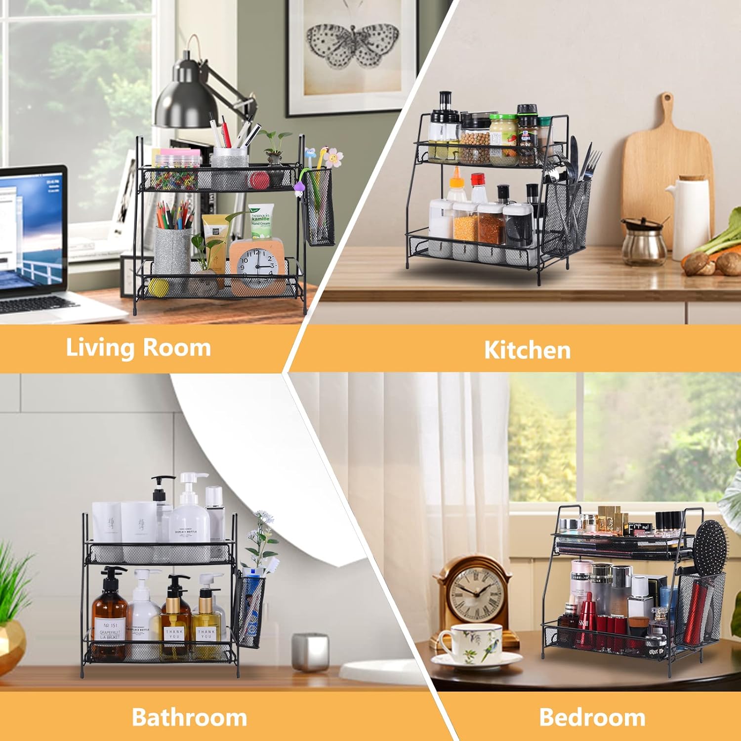 Bath Organizer 2-Tier Storage Tray for Countertops