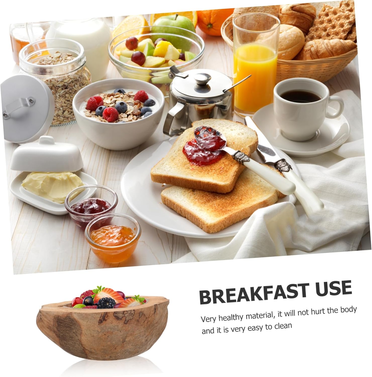 Coconut Shell Fruit Bowl Eco-Friendly Durable