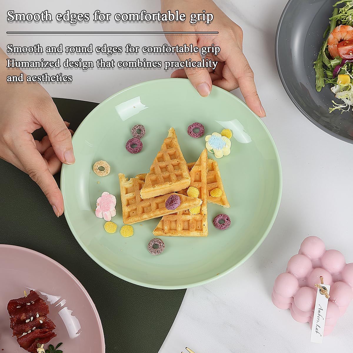 Evanda Plastic Plates Set of 8 - 78-inch