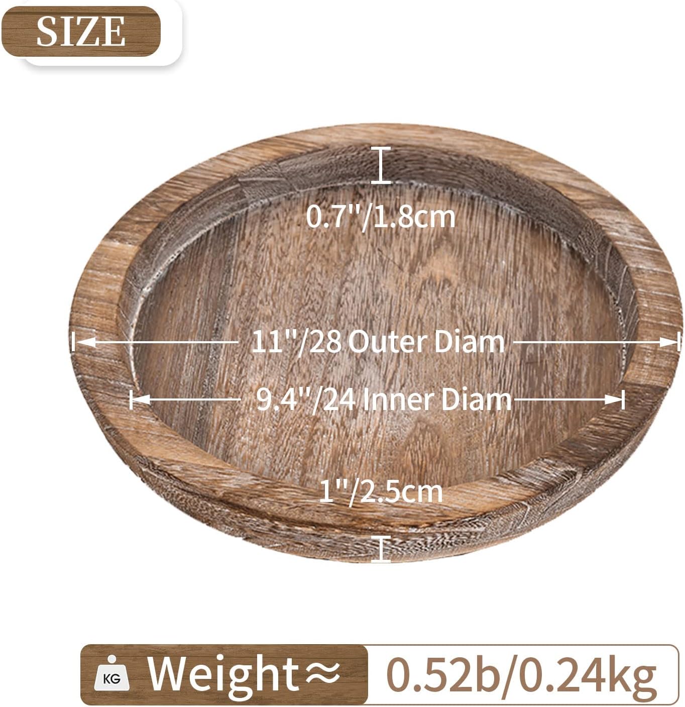 Hanobe Rustic Wooden Serving Tray Perfect for Gatherings