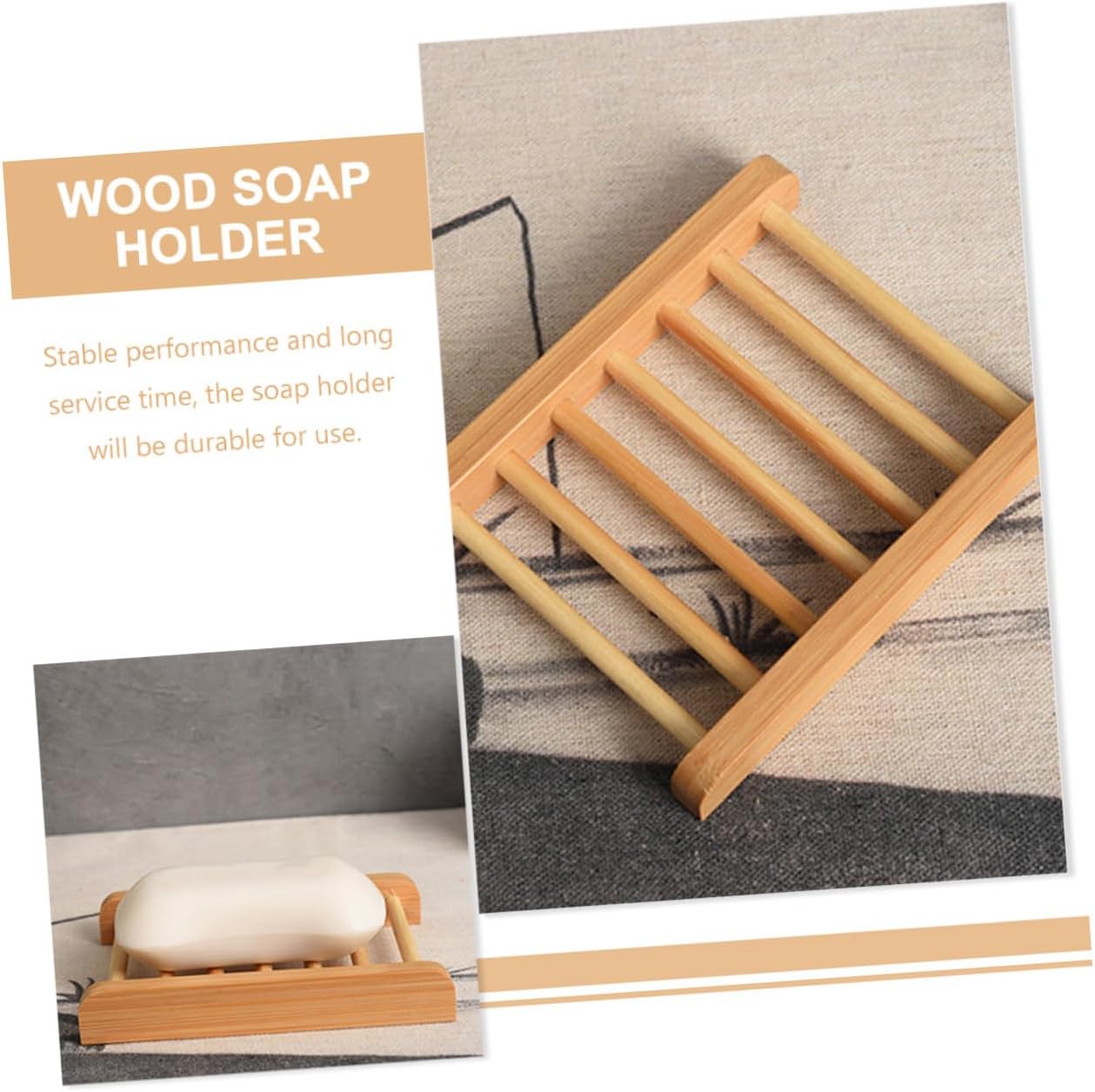 HEALLILY Wooden Soap Rack Elegant Draining Design for Bathroom Countertop Use