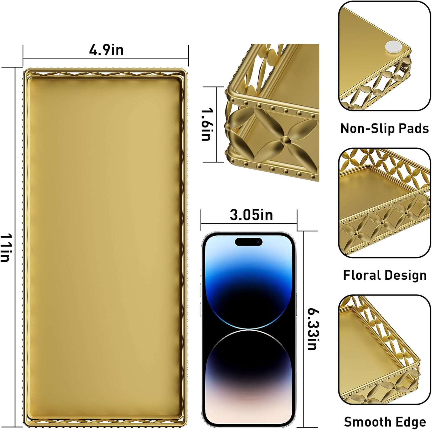 11 Inch Bathroom Vanity Tray