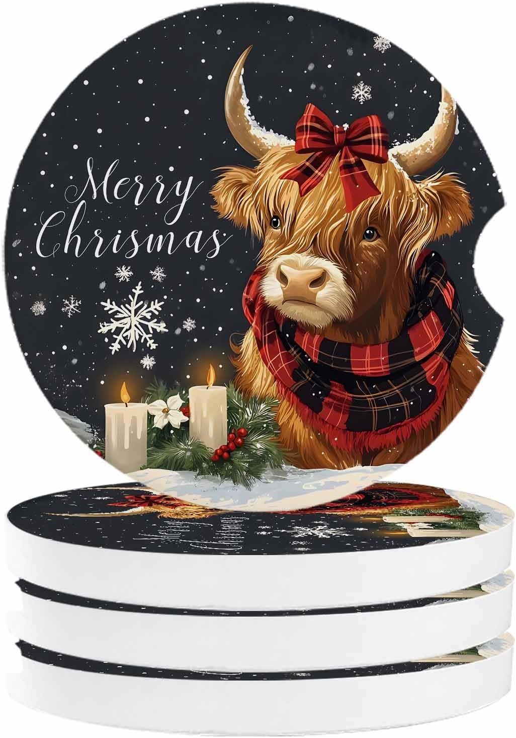 Litter StarCar Coasters Christmas Gift Set 4 Pcs