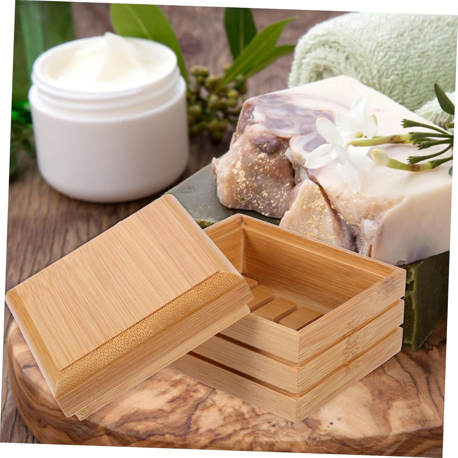 Natural Wood Soap Dish for Bathroom Kitchen Lightweight Stylish
