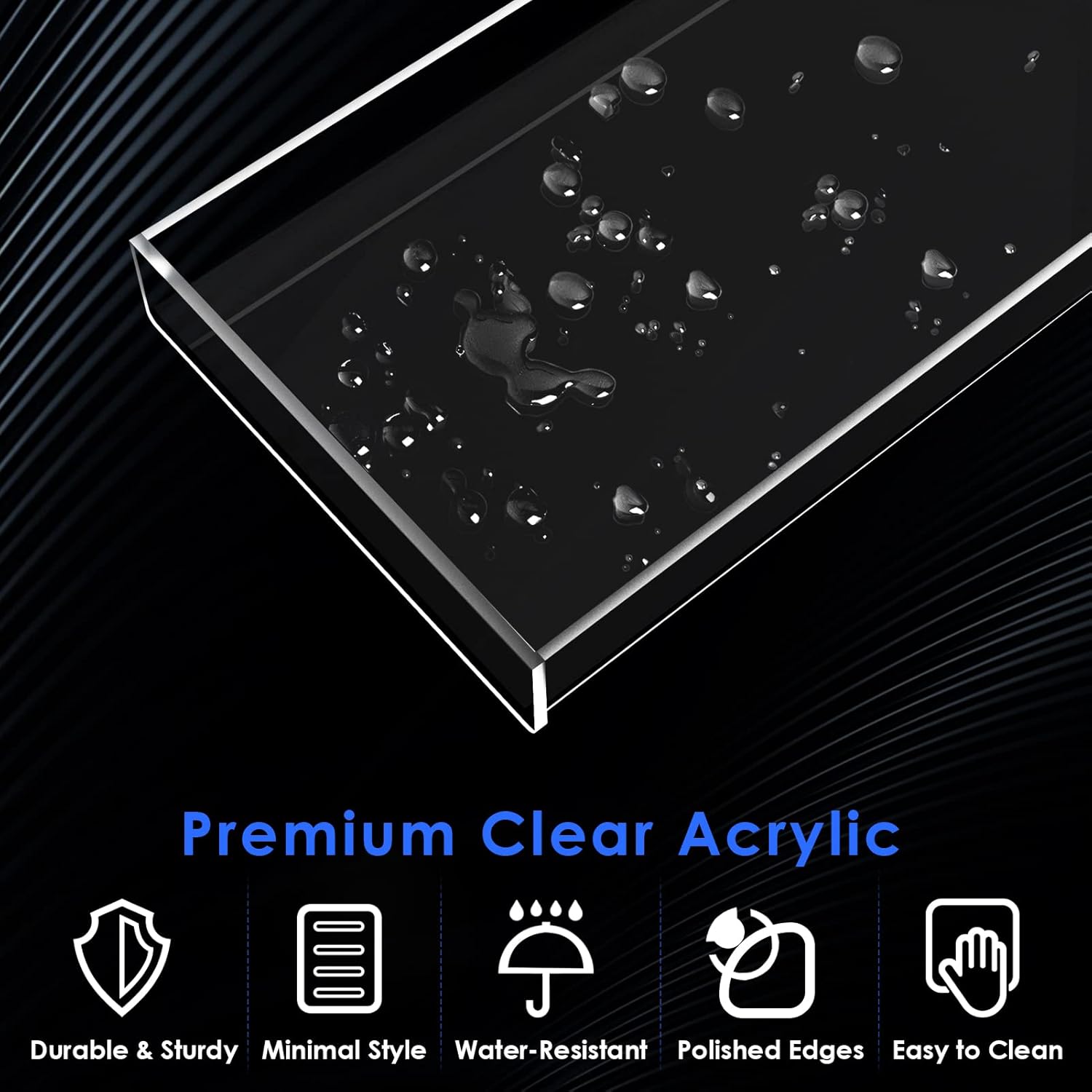 MaxGear Acrylic Vanity Tray 118 x 5 x 12 Inch Bathroom Organizer