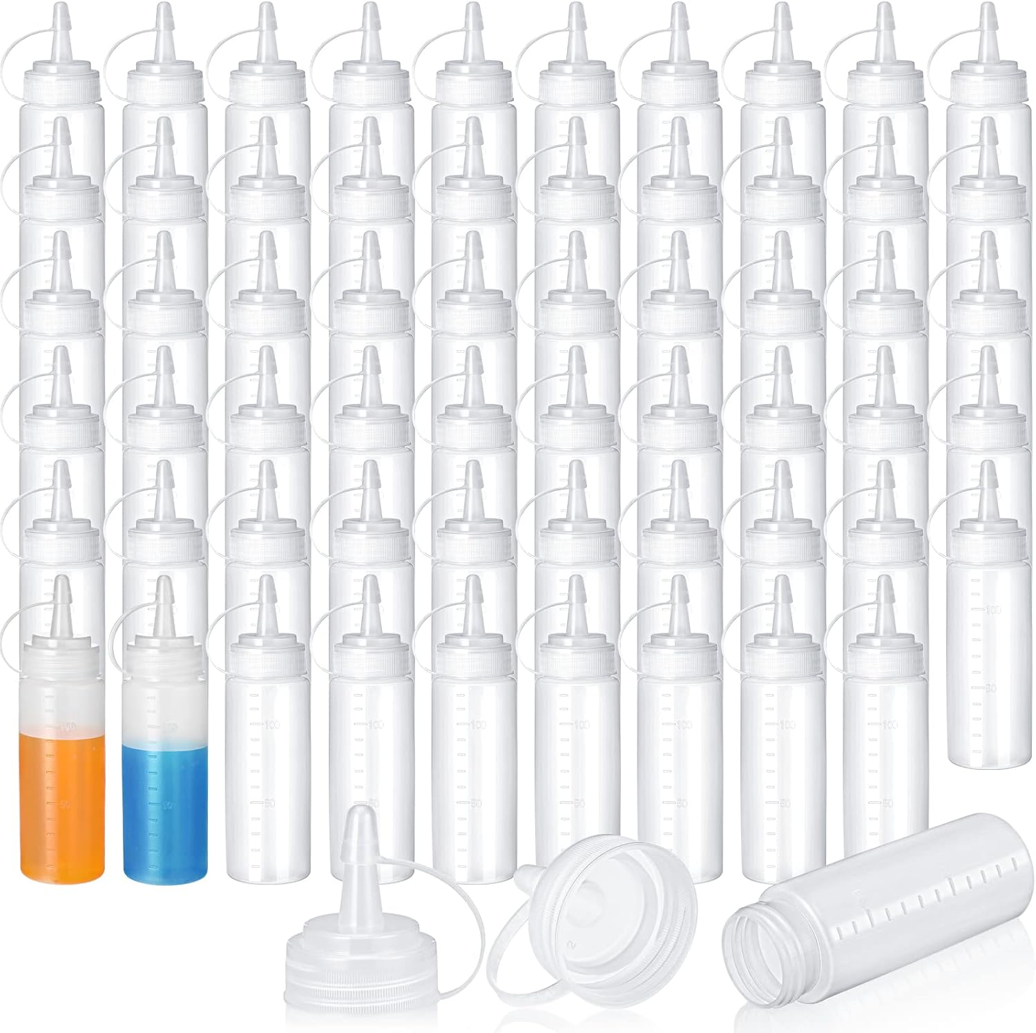 Perfect for Cooking 60pcs 4oz Squeeze Bottles Set