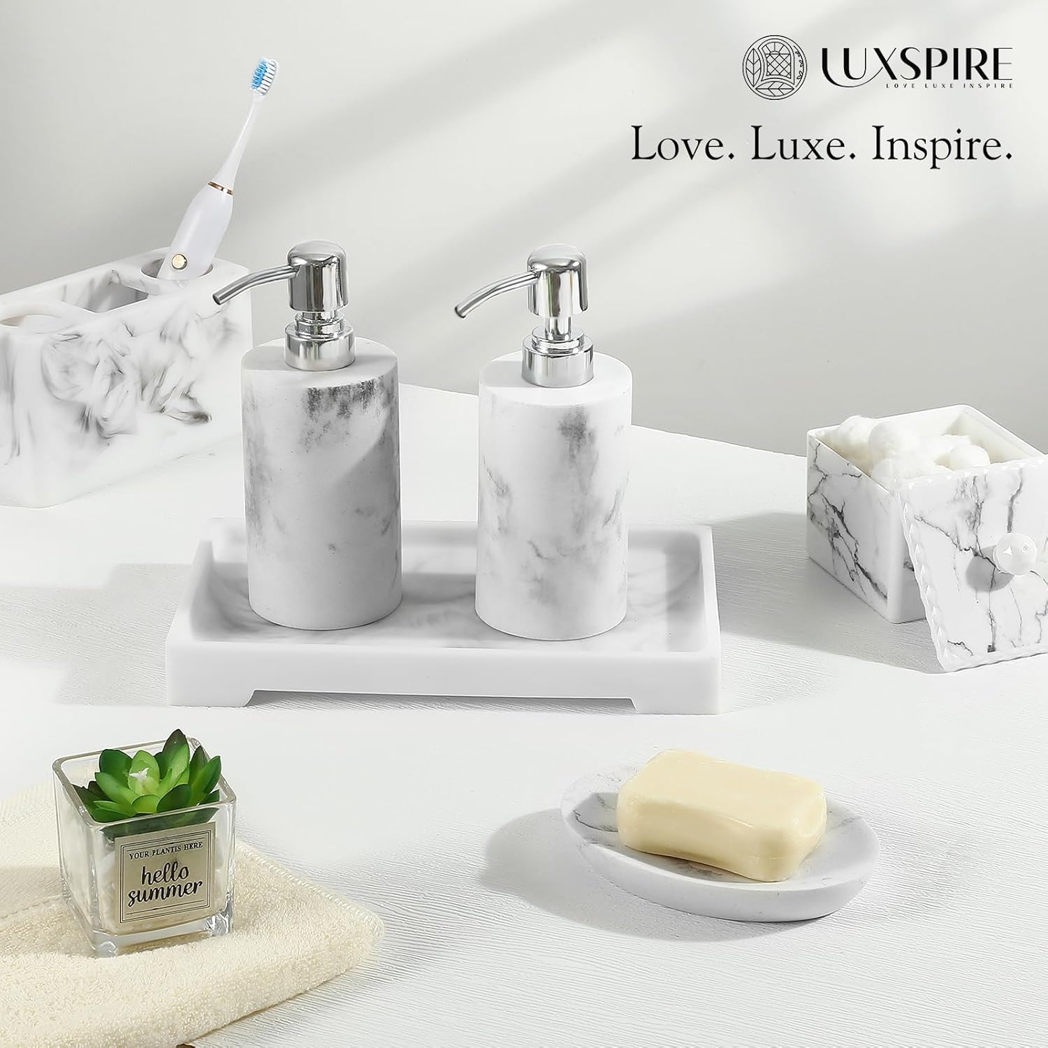 Luxspire Marble Vanity Tray