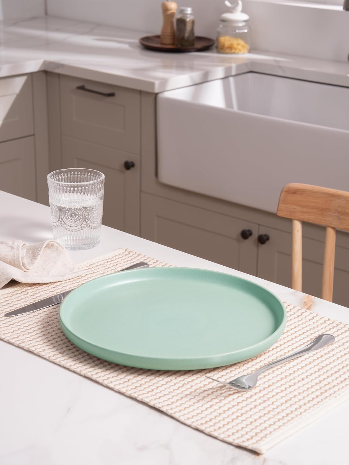 Famiware Milkyway Dinner Plates 1024-inch Set for 6 Stoneware Reactive Glaze