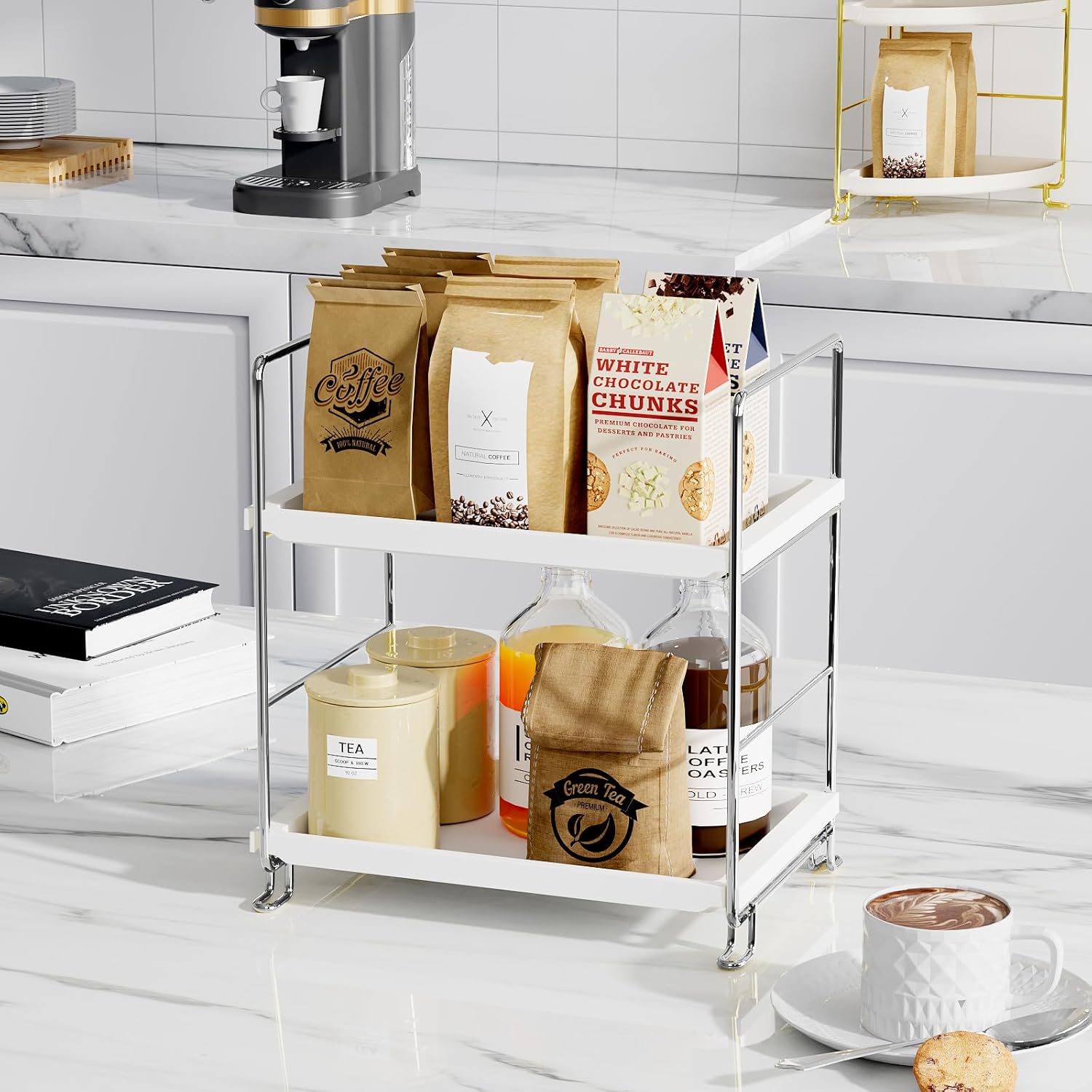 FSyueyun 2-Tier Sliver Bathroom Counter Organizer