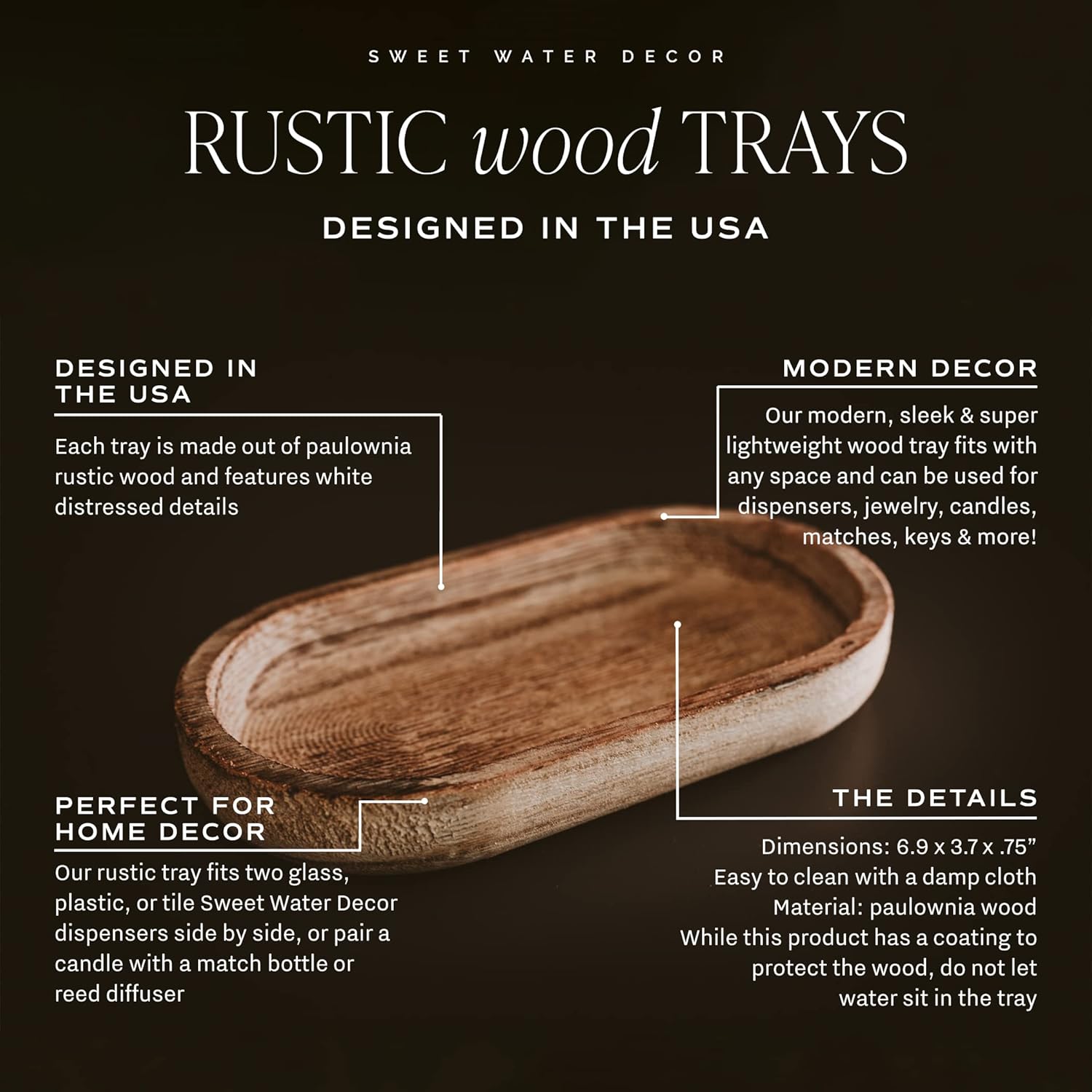 Rustic Farmhouse Wood Tray