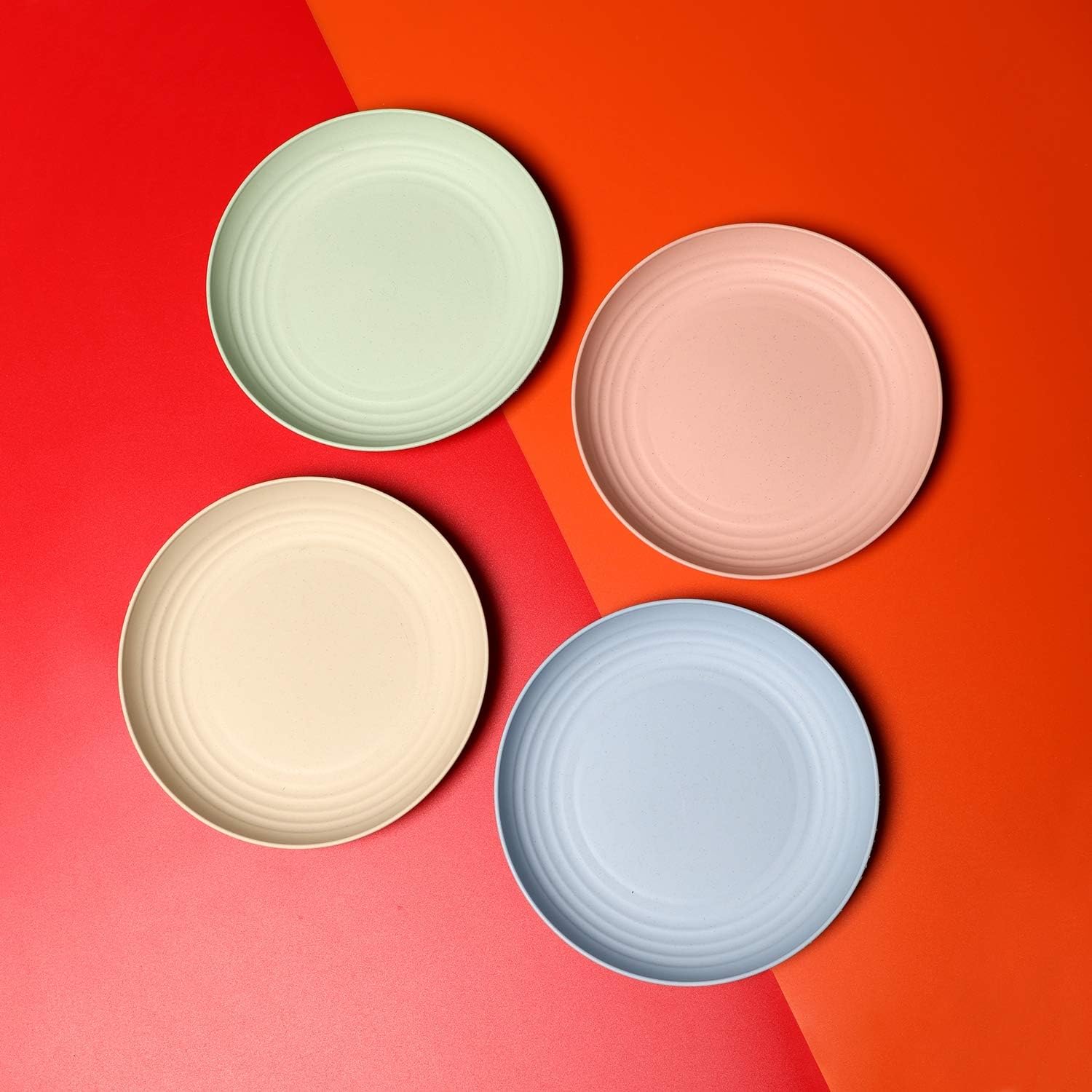 WANBY Lightweight Wheat Straw Dinner Plates Set