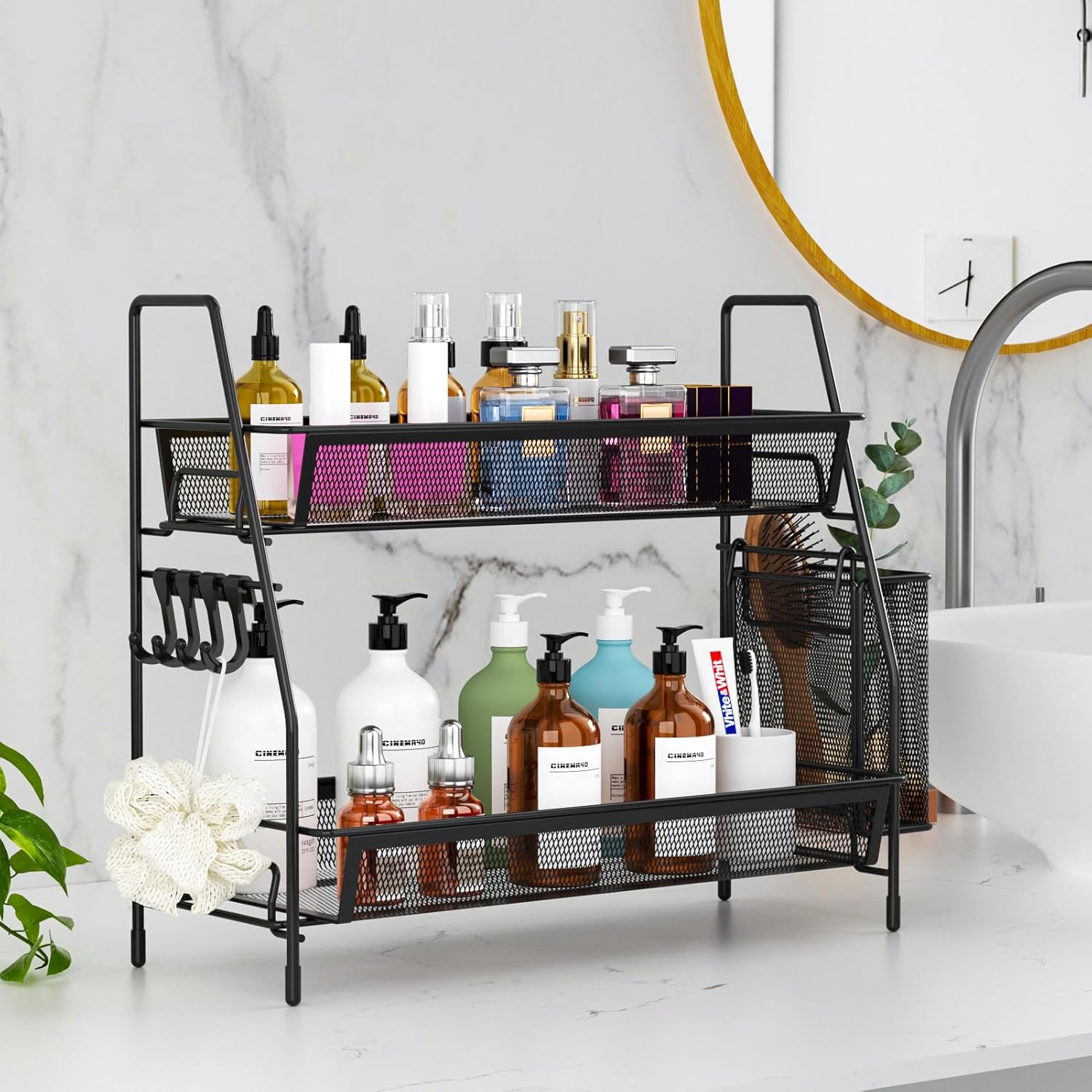 VITVITI 2-Tier Black Bathroom Organizer
