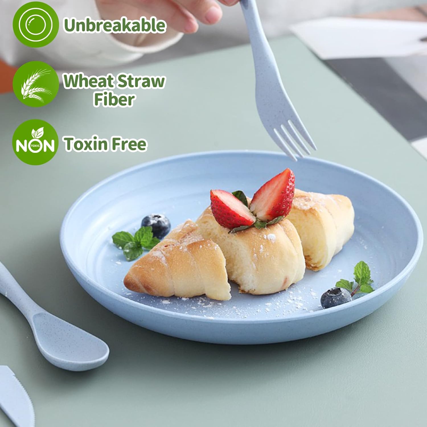 6-Piece Set of 10-Inch Wheat Straw Plates